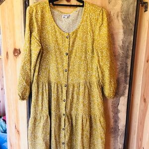 Organic Cotton Corduroy Tiered Dress